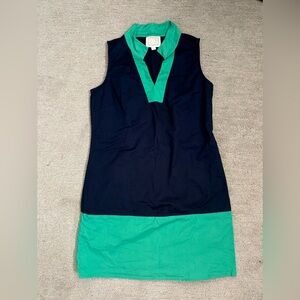 Sail to Sable Sleeveless Navy and Green Dress